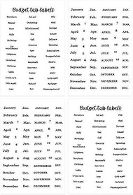 XiowDow Index Tabs Stickers Monthly Sticker Sticky Budget Label Tabs Sticker for Cash Stuffing Envel