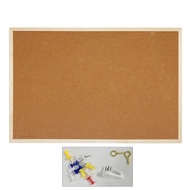 【In-Stock】 Dual-Side Wooden Frame Cork Board Decoration Notice Board And Message Board 85lc