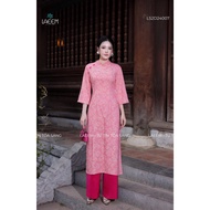 Pink Brocade Ao Dai SET with high quality design from Laeem, LS2D24007