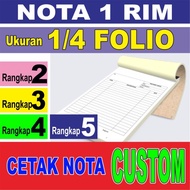 cetak nota 1/4 FOLIO 1 rim custom