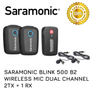 [PROMO] MIC SARAMONIC BLINK 500 B2 TX+TX+RX Wireless Dual Channel Omni Lavalier Clip On Mic Vlog Video Konten Youtube ORIGINAL GARANSI (2 TX+1 RX)