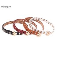 NLY New Grunge Women Belt Adjustable Hole Grunge Punk Belts For Women Alloy Pin Bule PU Leather Belt