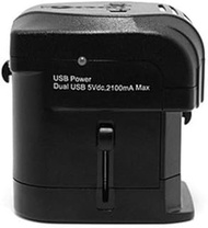BPYSD More Functions Power Plug Adapter - International Travel - 2 USB Ports In Over 150 Countries - 100-250 Volt Adapter - (1 Pack) Black (Color : Black)
