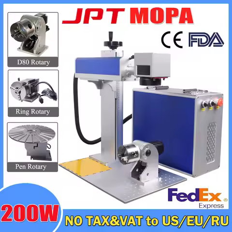 EU stock JPT 200W MOPA Galvo Fiber Laser Marking Machine JPT Laser For Metal Gold Silver Metal Engra