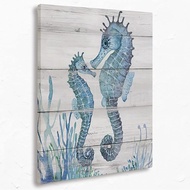 Beach Ocean Seahorse Canvas Wall Art Prints Summer Seahorse Vintage Paintings Prints11x14 Inches Art