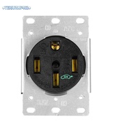 50 Amp EV Charger Outlet, NEMA 14-50R EV Charging Receptacle Heavy Duty, 3-Pole 4-Wire 125/250V Flus