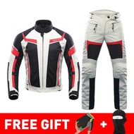 DUHAN Summer Motorcycle Jacket Man Riding Jacket + Motorcycle Pants Suit Breathable Mesh Jacket Moto