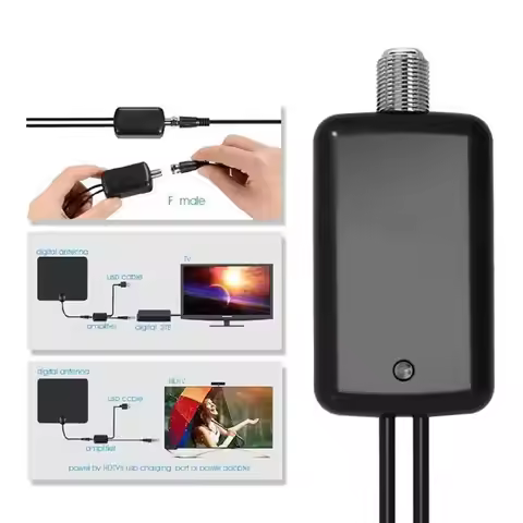 0.5m F Interface With Adapter Digital TV Antenna Amplifier Signal Enhancer 4K UHD High-definition TV