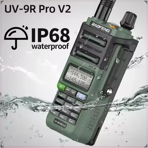 Baofeng UV 9R Pro V2 IP68 Waterproof Walkie Talkie Tri-Power Type-C Charger Dual Band Ham CB Radio T