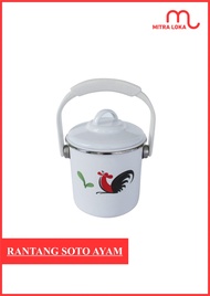 Mitra Loka Rantang Soto Enamel Motif Ayam Jago Kukuruyuk Kedaung KIG Rantang 2 Susun Wadah Lauk Panc