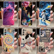 For Samsung A34 A54 5G Case Aesthetic Fashion Cute Cat Painted Transparent Silicone Phone Case For S