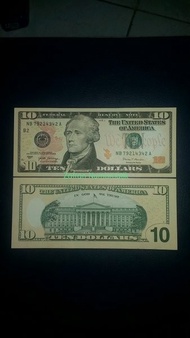 Uang Asing USD 10 Dollar Amerika Serikat Tahun 2013 UNC