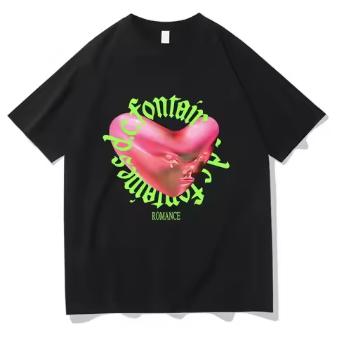 Fontaines D.C. Romance Men Clothing Tee Shirt Homme New in Top & Tees short sleeve Round Neck Printi
