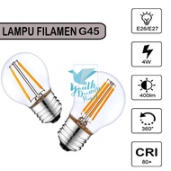 E27 LED Bulb 2W 4W 6W Filament Light Energy Saving Round Bulb Home Badroom Bar Hotel Decorative Ligh