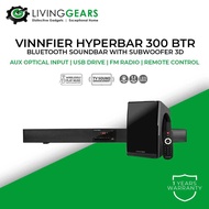 Vinnfier HyperBar 300 BTR 2023 Version Bluetooth SoundBar With Subwoofer 3D Effect AUX Optical Input