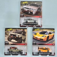 HOT WHEELS PREMIUM SCALE 1:43 COMBO 3 PCS NISSAN SKYLINE GT-R R33 NISMO + TOYOTA 4RUNNER + MCLAREN F