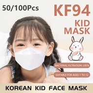 KF94 Mask Original 50pcs Korea Kids Cartoon Pattern Face Mask Nano Fiber kf 94 for Kids Face Mask kn95 Washable with Design 4 Ply Pm2.5 Reusable Child Protective Mask 3D Anti Viral Mask Ready Stock