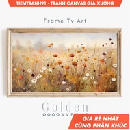 Tranh treo tường Fall Frame Tv Art Pumpkin Frame TV Floral Autumn Tv Art tặng kèm đinh treo