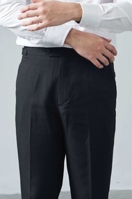The Finery - The Hudson Trouser สีดำ Onyx Black | ทรง Slim Fit | ขาเบิ้ล + ตัวปรับเอว