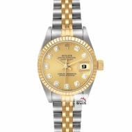 【大眾名錶】ROLEX 勞力士 69173 Datejust 半金女錶 金十鑽面盤 新包台 錶耳無孔 大眾名錶B1232