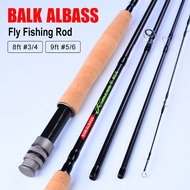 PROBEROS Fly Fishing Rod Japan Carbon Fiber 8FT&amp;9FT 2.43M&amp;2.74M Ultralight Weight 4 Section 3/4 5/6 Lake River Freshwater Soft Cork Handle Fly Rod Fishing Tackle Accessories