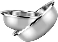 Cabilock 2pcs Stainless Steel Mixing Bowls Salad Mixing Bowl Large Dough Basin Meal Prep Container Easy To Clean Nesting Bowls for Home Kitchen Cooking Supplies 24cm