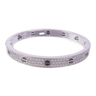 CARTIER 18K白金/陶瓷Love Bangle鑽石手鐲Cartier#17