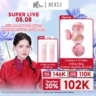 [Vo HA LINH X HEXZE] Cushion 2 in1 with sun protection (Cushion 13g + powder 6.5g) FREE 2 HEXZE blus