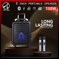 8 Inch Portable Speaker Ampaudio Bluetooth Portable Speaker with Wireless Mic