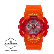Casio Baby-G BA110 Series Orange Semi-Transparent Strap Watch BA110JM-4A BA-110JM-4A
