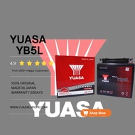 YB5L YB5 STARTER BATTERY GEL YUASA JAPAN ( MAINTENANCE FREE ) YAMAHA HONDA MODENAS SUZUKI KAWASAKI L