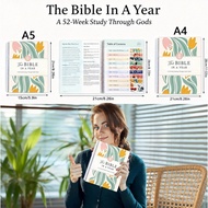 [A4/A5] The Bible In A Year: A 52-Week Study Through Gods Word - Spiral Bible Study Guide 52-Week Wo