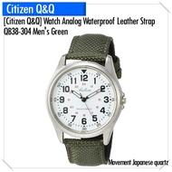 [Citizen Q&amp;Q] Watch Analog Waterproof Leather Strap QB38-304 Men's Green【Direct From Japan】