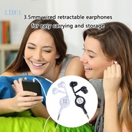 LIDU1 Portable 3 5mm Retractable Cable In-Ear Earphone Carry Headset Extendable Wire Earphone Straig