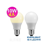 億光LED 10W全電壓E27燈泡PLUS升級版 白光 4入
