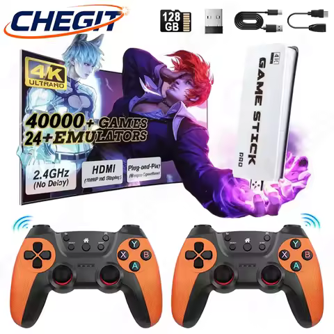 M15 4K TV Game Stick with 128GB/40000+ Games Retro Video Game Console 24+ Simulators 2.4G Wireless C