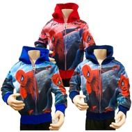 Boy Kids Jacket Spiderman Sweater Hoodie Jaket Budak Lelaki