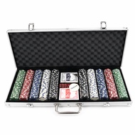Professional Casino Texas Poker Game Set Aluminium Case 500 CHIPS Quality Weighted Clay