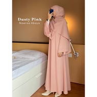 Women's Plain Syar'i Gamis Simple Elegant Muslimah Abaya Dusty Pink Eid Abaya Nawraa Abaya - Zeaa