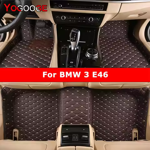 YOGOOGE Custom Car Floor Mats For BMW 3er E46 1997-2004 318-330 Auto Carpets Foot Coche Accessorie
