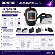 DONRUI HXQ-9200 automatic welding helmet with PAPR air filter, 6600mAh battery, flow 220L/min, dust 
