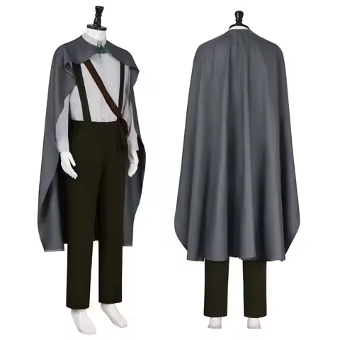 A'5,v\Samwise Gamgee Cosplay Costume Hobbit Dwarfs Gray Cape Outfit Lorded Rings Men Overalls Suspen