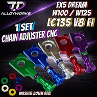LCV8/EX5/W100/W125 CHAIN ADJUSTER CNC / EKOR UDANG (CNC) CHAIN PULLER CNC LC135 V8FI EX5 DREAM