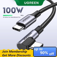 UGREEN 100W 5A USB C to USB C Cable Right Angle  PD Fast Charge Type C 90 Degree Power Data Cable