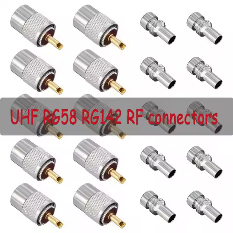 UHF PL259 Male Solder Connector for RG8X RG59 RG8 RG6U Coaxial Cable RF Fitting