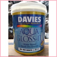 ✨ ㍿ Aqua Gloss-it AG-100 White 4L Davies Aqua Gloss It Water Based Enamel Paint 4 Liters 1 Gallon