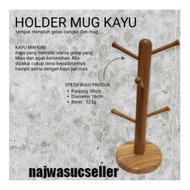 KAYU GANTUNGAN Wooden Cup Hanger Mug Holder 38cm