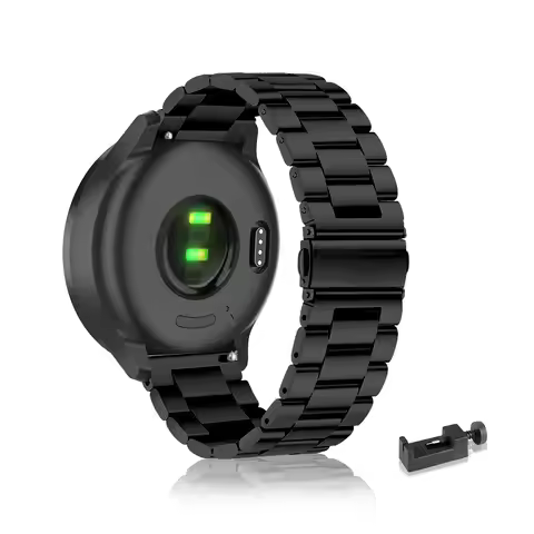 Stainless Steel Bands for Garmin Vivomove Sport/Luxe/Style/HR/Trend Band,Three Columns Metal Replace