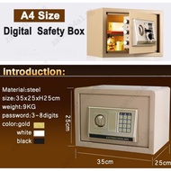 Classic Large Size Digital Security Safety Safe Box For A4 Size Document Storage Secret Items Anti T