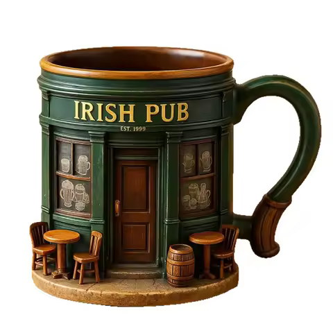 Irish Bar Large Capacity Mug Stainless Steel Mug Creative Handle Cup Beverage Coffee Cup Gathering P